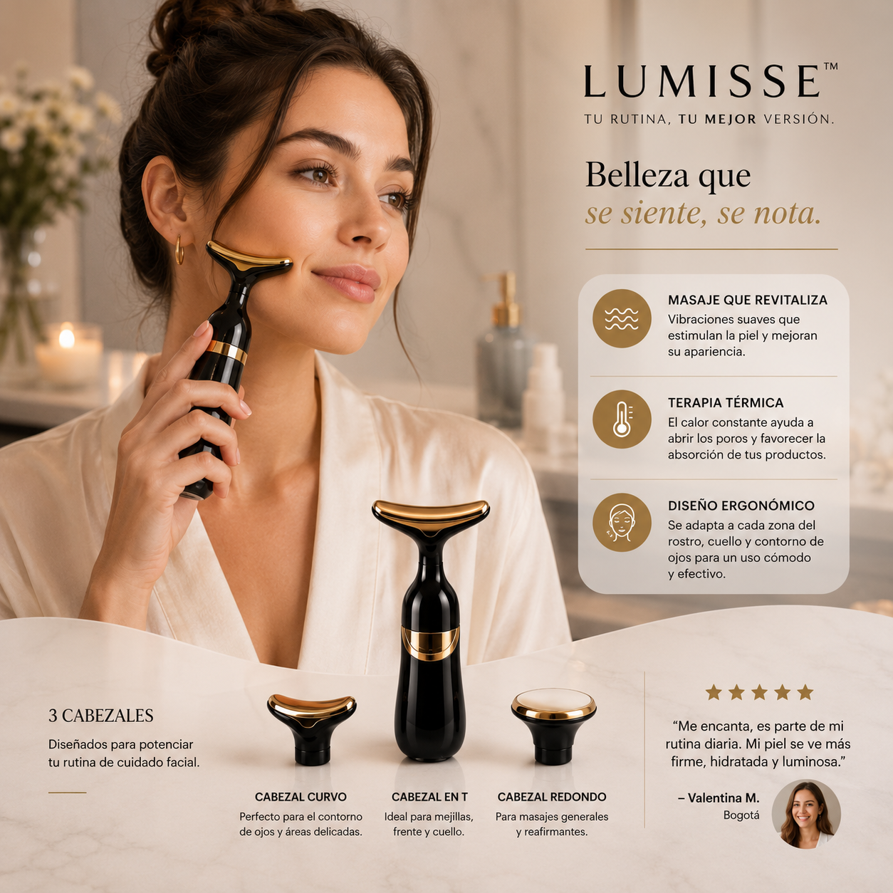 Lumisse | Masajeador Facial Reafirmante 3 en 1