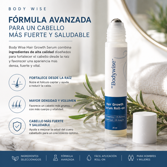 Body Wise Hair Growth Serum | Cabello más fuerte desde la raíz.