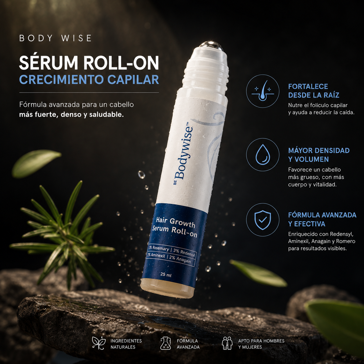 Body Wise Hair Growth Serum | Cabello más fuerte desde la raíz.